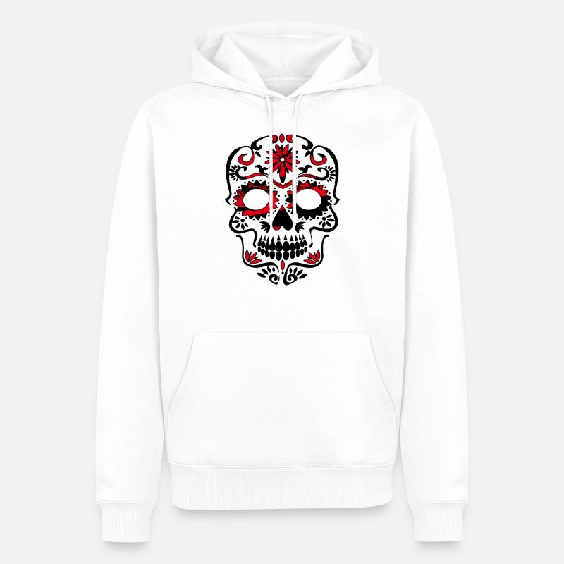 Mexiko-Schädel - Männer Premium Bio Hoodie - Weiß