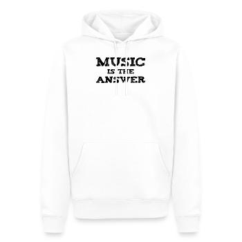 La musique est la réponse - Sweat à capuche Premium bio Homme - blanc - Devant - Nico (187cm)