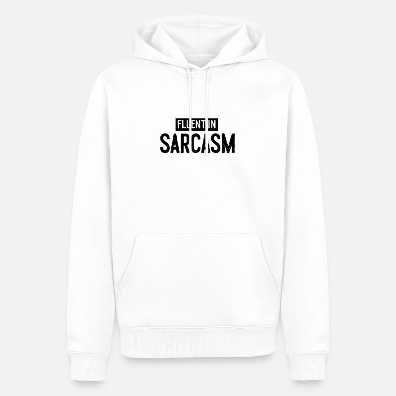 Courant dans le sarcasme - Sweat à capuche Premium bio Homme - blanc