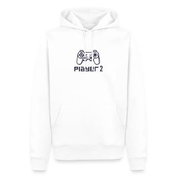 Contrôleur de jeu Player 2 PS - Sweat à capuche Premium bio Homme - blanc - Devant - Nico (187cm)