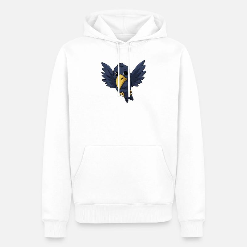 Petit corbeau doux - Sweat à capuche Premium bio Homme - blanc