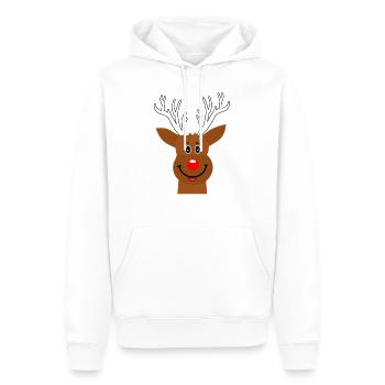 Renne Rudolph Idée cadeau - Sweat à capuche Premium bio Homme - blanc - Devant - Nico (187cm)