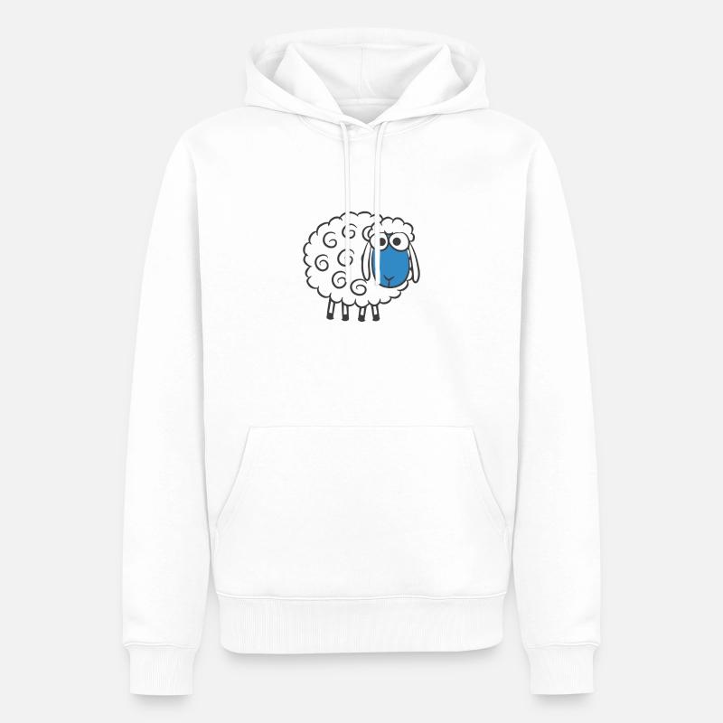 Moutons de dessin animé mignon drôle - Sweat à capuche Premium bio Homme - blanc