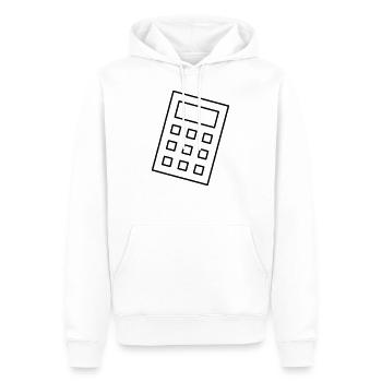 Calculatrice - Sweat à capuche Premium bio Homme - blanc - Devant - Nico (187cm)