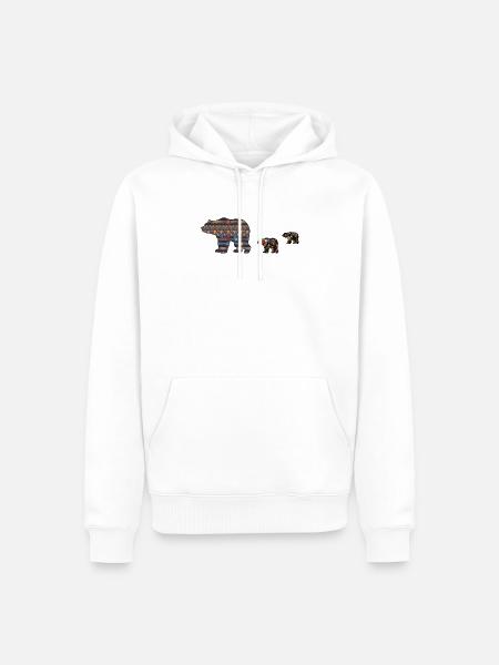 Bärenfamilie - Männer Premium Bio Hoodie - Weiß