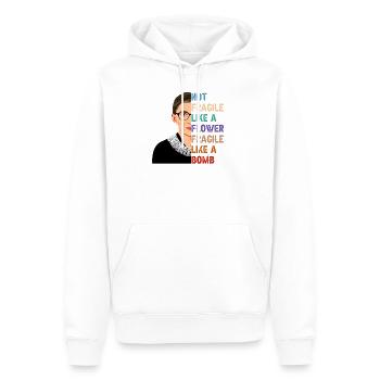 Pas fragile comme un fleuriste Fragile comme une bombe - Sweat à capuche Premium bio Homme - blanc - Devant - Nico (187cm)