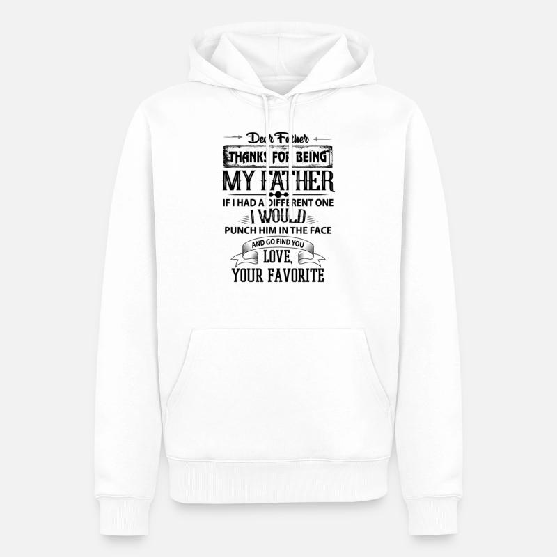 Cher père, aime ton préféré - Sweat à capuche Premium bio Homme - blanc