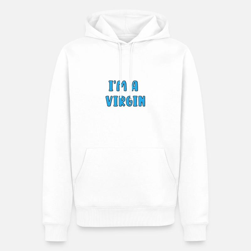 Ich bin eine Jungfrau - Männer Premium Bio Hoodie - Weiß