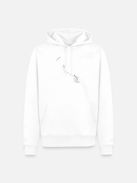 Stick Figure Paragliding Mountains Paragliding - Men’s Premium Organic Hoodie - white