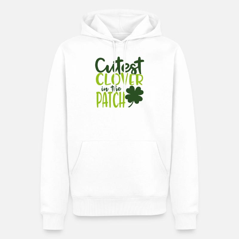 Süßester Klee im Patch - Männer Premium Bio Hoodie - Weiß