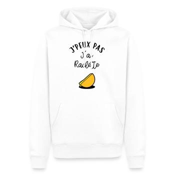 J'peux pas J'ai Raclette - Sweat à capuche Premium bio Homme - blanc - Devant - Nico (187cm)