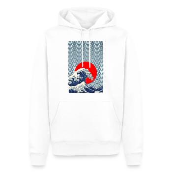 Japan retro Wave Kanagawa Stil Poster Geschenk - Männer Premium Bio Hoodie - Weiß - Vorne - Nico (187cm)
