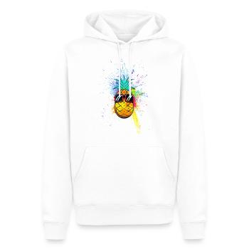 Ananas Pineapple Summer Summer Lunettes de soleil - Sweat à capuche Premium bio Homme - blanc - Devant - Nico (187cm)