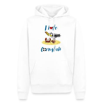 I love cornwall - Men’s Premium Organic Hoodie - white - Front - Nico (187cm)