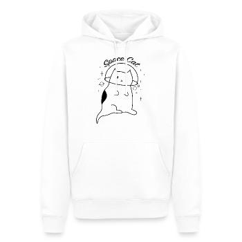 Space Katze Weltraum Planeten - Männer Premium Bio Hoodie - Weiß - Vorne - Nico (187cm)