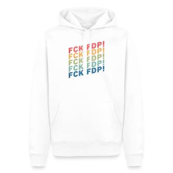 FCK FDP - Männer Premium Bio Hoodie - Weiß - Vorne - Nico (187cm)