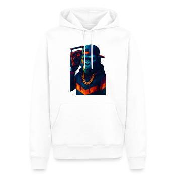 WPAP Style Animals - Gorilla Hip Hop Outfit Boombox - Sweat à capuche Premium bio Homme - blanc - Devant - Nico (187cm)