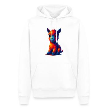 WPAP Polygon Kawaii Stil Tiere Baby Alpaka Lama - Männer Premium Bio Hoodie - Weiß - Vorne - Nico (187cm)