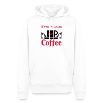 The Voice of Coffee - Men’s Premium Organic Hoodie - white - Front - Nico (187cm)