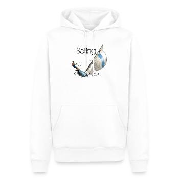 sailing - Sweat à capuche Premium bio Homme - blanc - Devant - Nico (187cm)