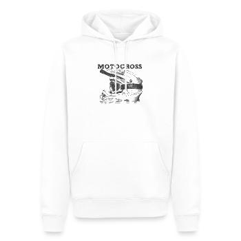 Motocross - Sweat à capuche Premium bio Homme - blanc - Devant - Nico (187cm)