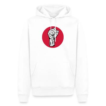 Faust - Protest - Demokratie - Männer Premium Bio Hoodie - Weiß - Vorne - Nico (187cm)