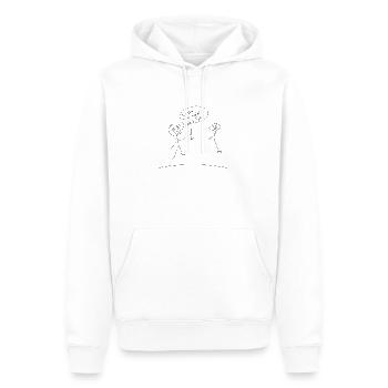 Schau, ich hab dein Bein. Lustige Männchen lol - Männer Premium Bio Hoodie - Weiß - Vorne - Nico (187cm)