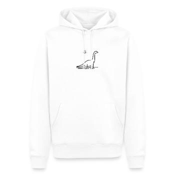 dinosaure - Sweat à capuche Premium bio Homme - blanc - Devant - Nico (187cm)