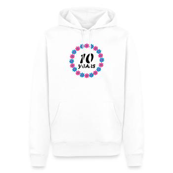10 ans - Sweat à capuche Premium bio Homme - blanc - Devant - Nico (187cm)