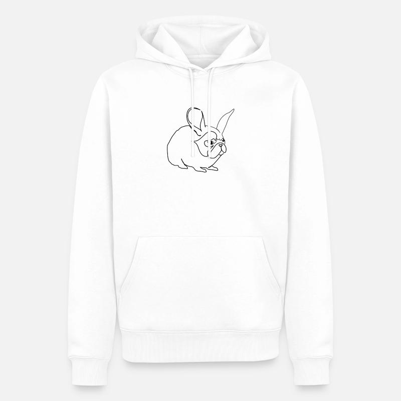 Hase oder Mops - Männer Premium Bio Hoodie - Weiß