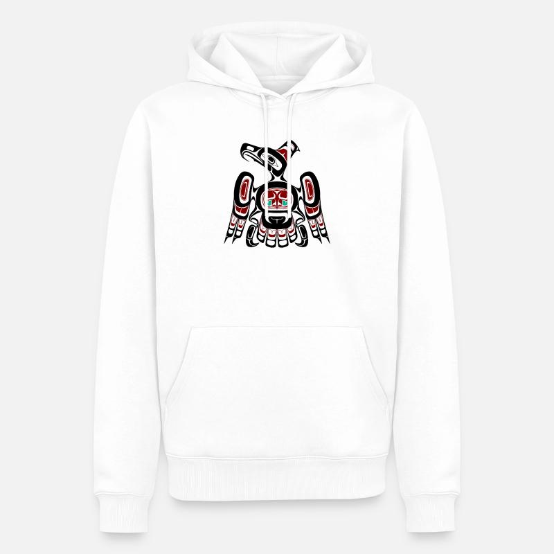 Northwest Pacific coast Kaigani Thunderbird - Männer Premium Bio Hoodie - Weiß