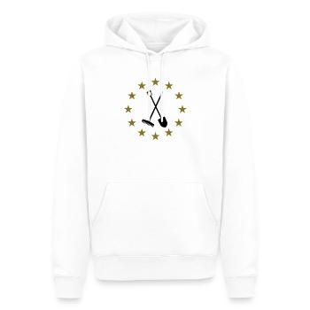 Harke, Schaufel & Sternen - Männer Premium Bio Hoodie - Weiß - Vorne - Nico (187cm)