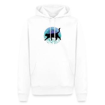 Chat noir - Sweat à capuche Premium bio Homme - blanc - Devant - Nico (187cm)