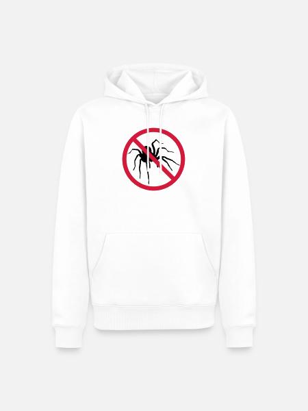 ingen edderkop forbudt skjold edderkop design cl - Herre Premium økologisk hoodie - hvid