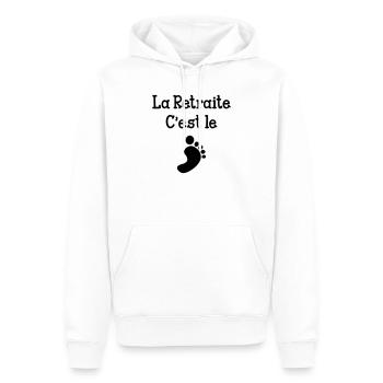 La Retraite c'est le pied ! - Sweat à capuche Premium bio Homme - blanc - Devant - Nico (187cm)