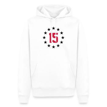 15 ans - Sweat à capuche Premium bio Homme - blanc - Devant - Nico (187cm)