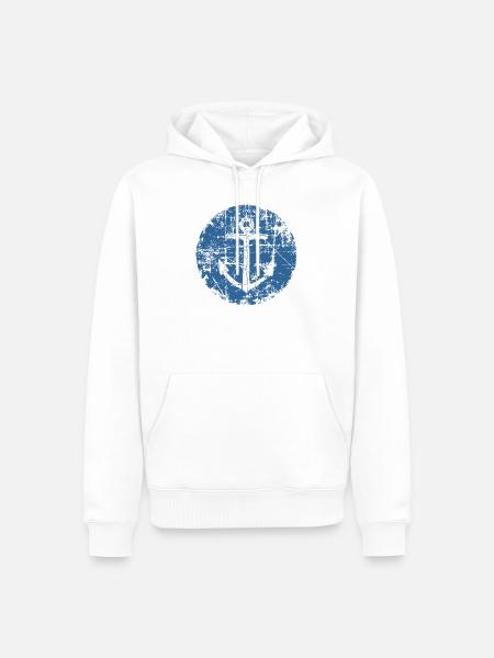 Anker Schild Segel Design für Segler - Männer Premium Bio Hoodie - Weiß