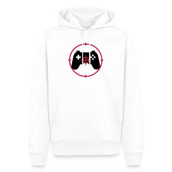 Gamer / Gaming - Sweat à capuche Premium bio Homme - blanc - Devant - Nico (187cm)