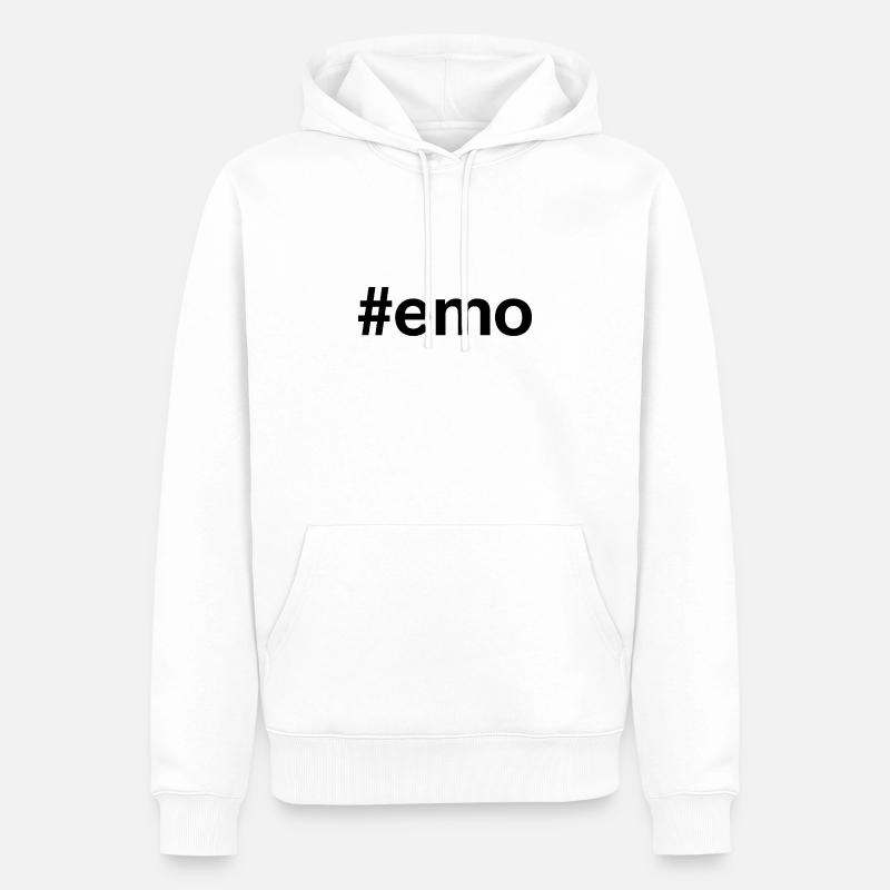 EMO Hashtag emotional - Männer Premium Bio Hoodie - Weiß