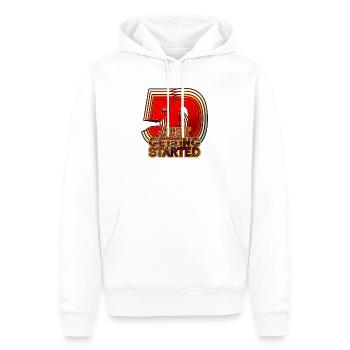 50. Geburtstag - Männer Premium Bio Hoodie - Weiß - Vorne - Nico (187cm)