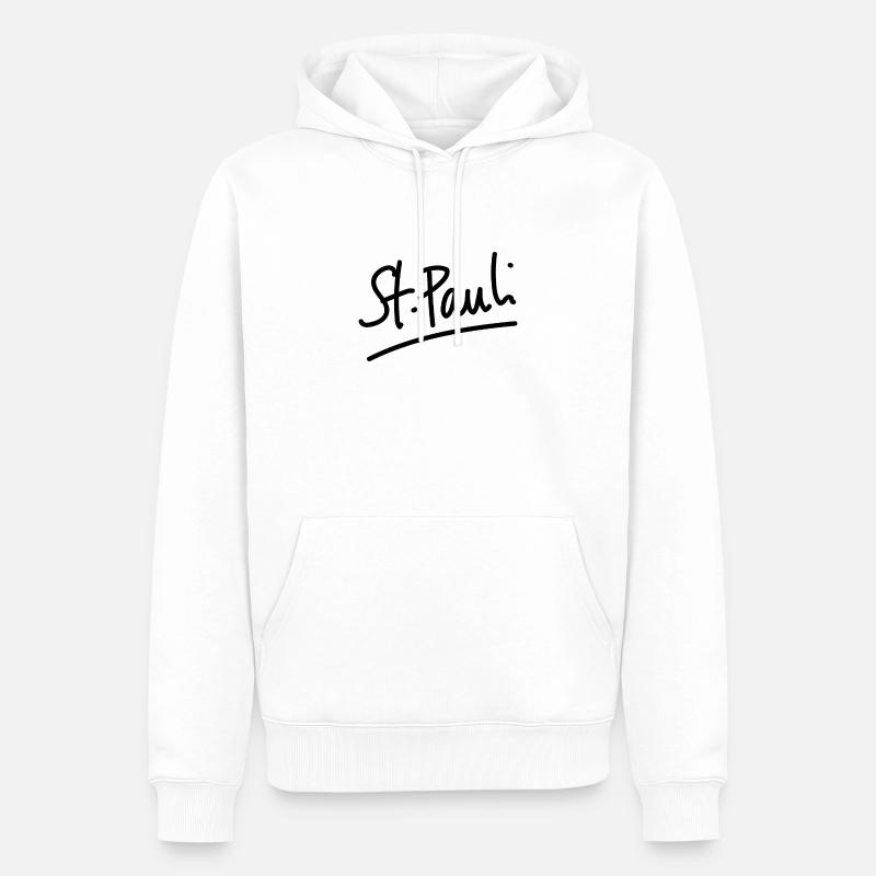 St. Pauli - écriture - Sweat à capuche Premium bio Homme - blanc