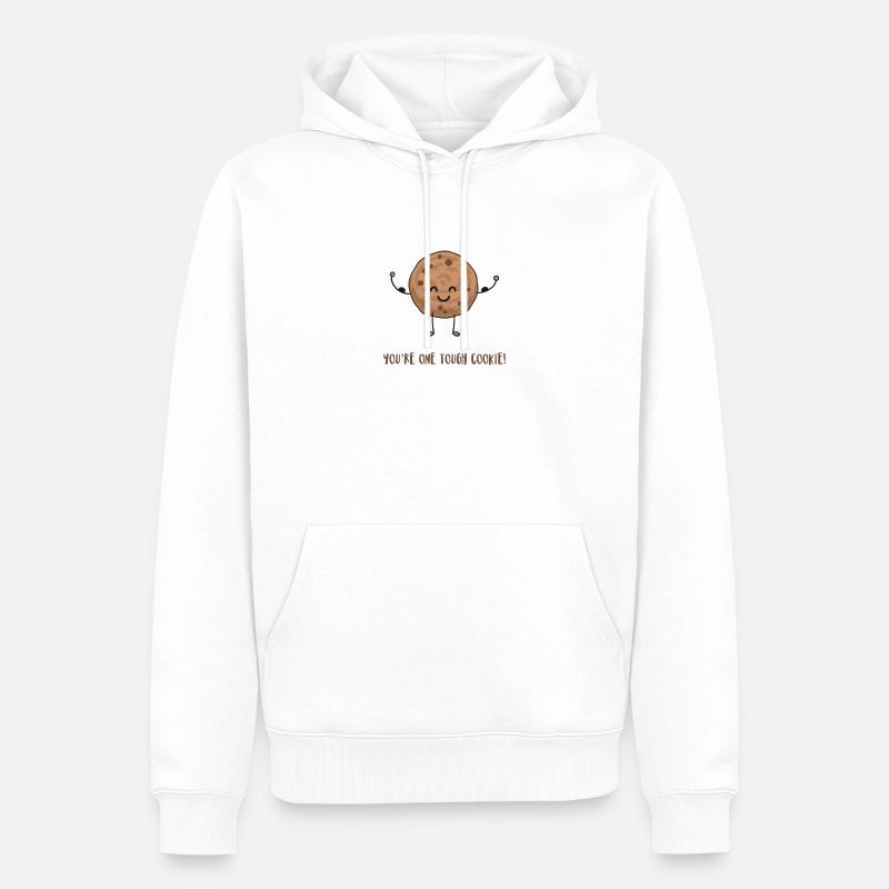 Biscuit - Sweat à capuche Premium bio Homme - blanc