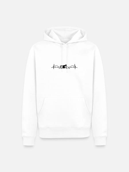Simson Schwalbe S51 Herzlinie EKG Moped Geschenk - Männer Premium Bio Hoodie - Weiß