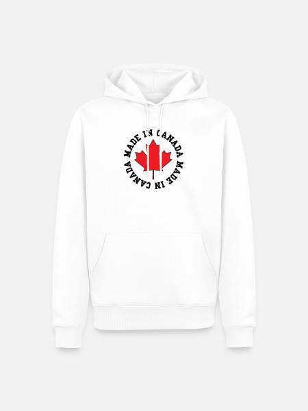 Made in Canada – Maple Leaf Statement - Men’s Premium Organic Hoodie - white