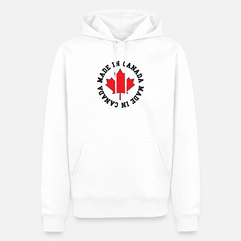Made in Canada – Ahornblatt Statement - Männer Premium Bio Hoodie - Weiß