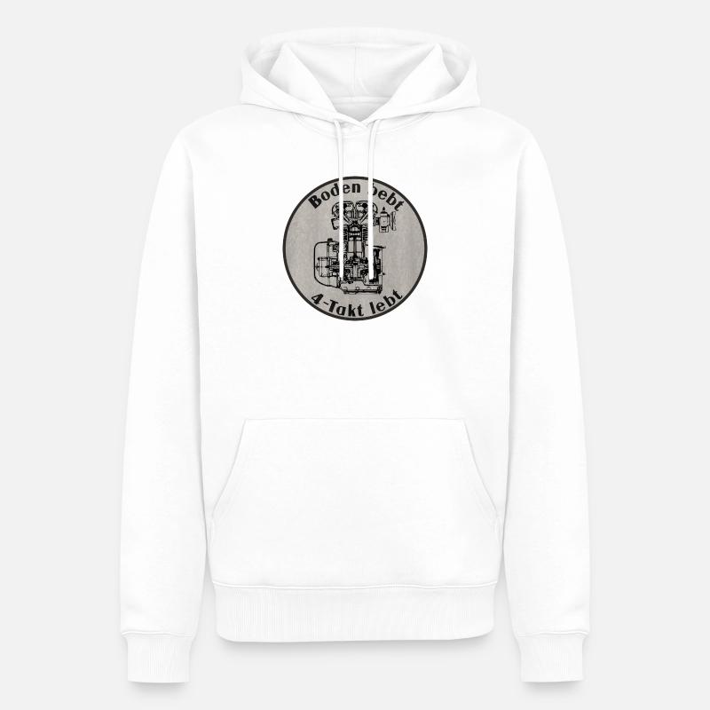 Le sol tremble - vie à 4 temps - Sweat à capuche Premium bio Homme - blanc