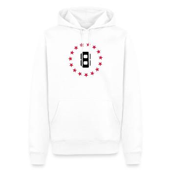 Chiffre 8 - Sweat à capuche Premium bio Homme - blanc - Devant - Nico (187cm)