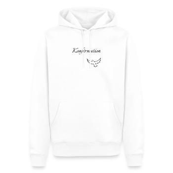 Konfirmation in den Himmel fliegende Taube glauben - Männer Premium Bio Hoodie - Weiß - Vorne - Nico (187cm)