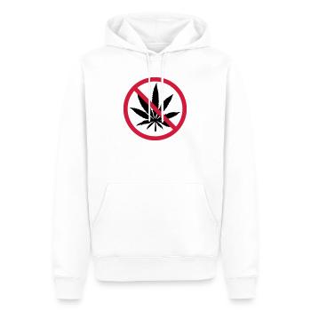 Weed Verboten Schild - Männer Premium Bio Hoodie - Weiß - Vorne - Nico (187cm)