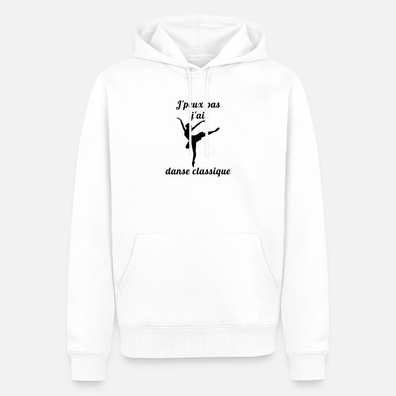 Je peux pas j ai danse classique ballet - Sweat à capuche Premium bio Homme - blanc